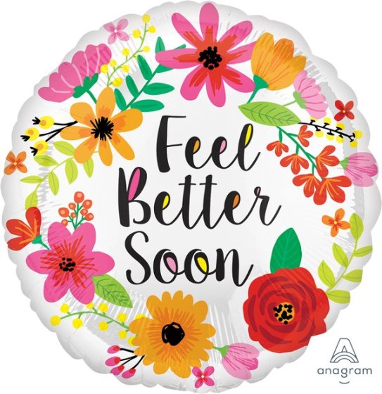 Feel Better Soon Floral Wreath Balloon
