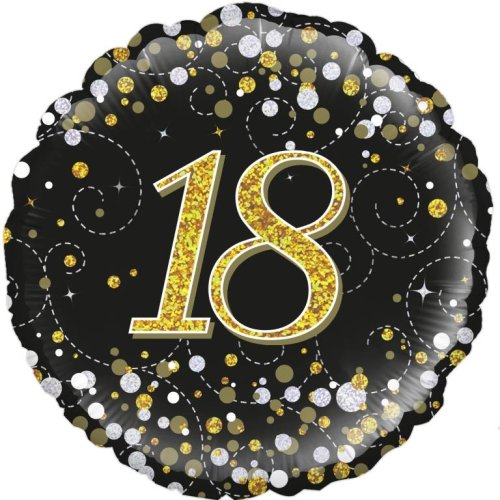18 Birthday Sparkling Fizz Black & Gold