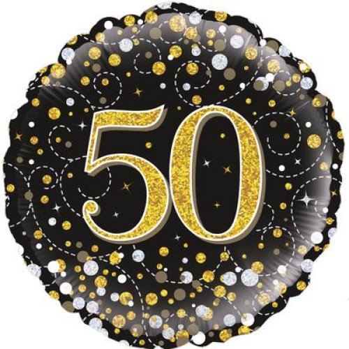 50th birthday Sparkling Fizz Black & Gold