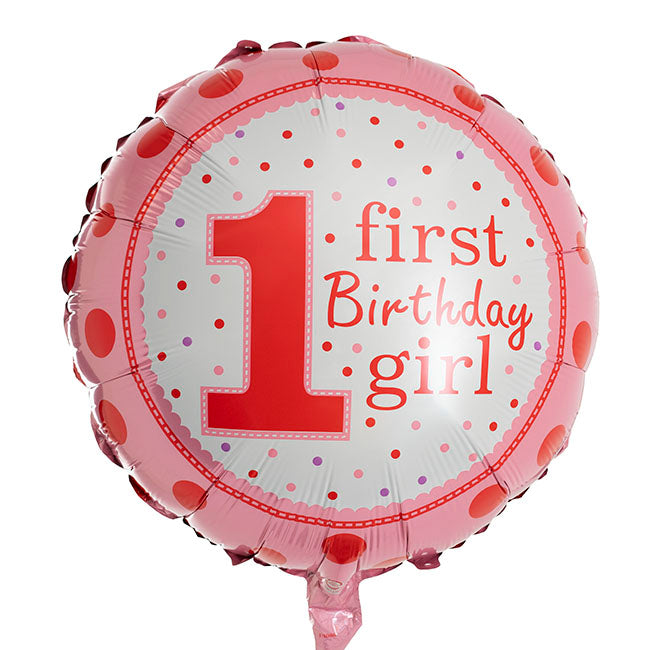 1st Birthday Girl Pink Balloon
