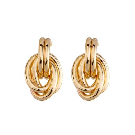 knotted drop stud colour gold