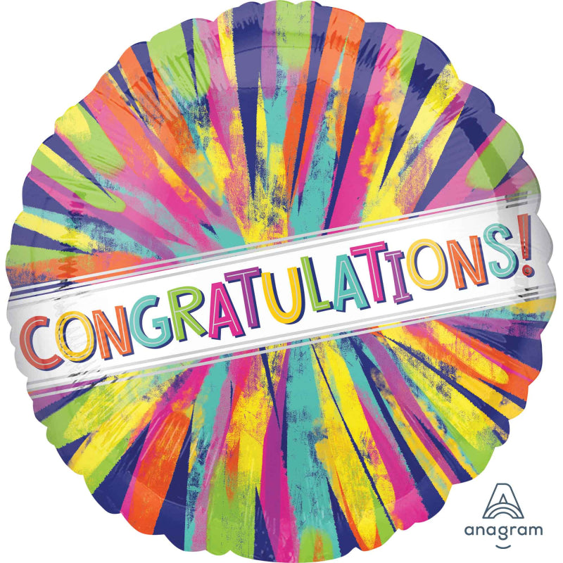 Congratulations Painterly Burst Balloon