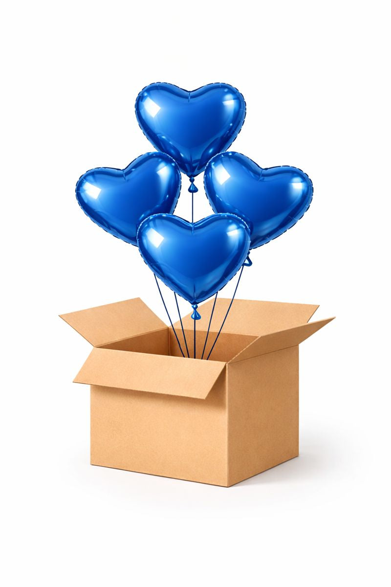 Blue Heart Balloon Bouquet