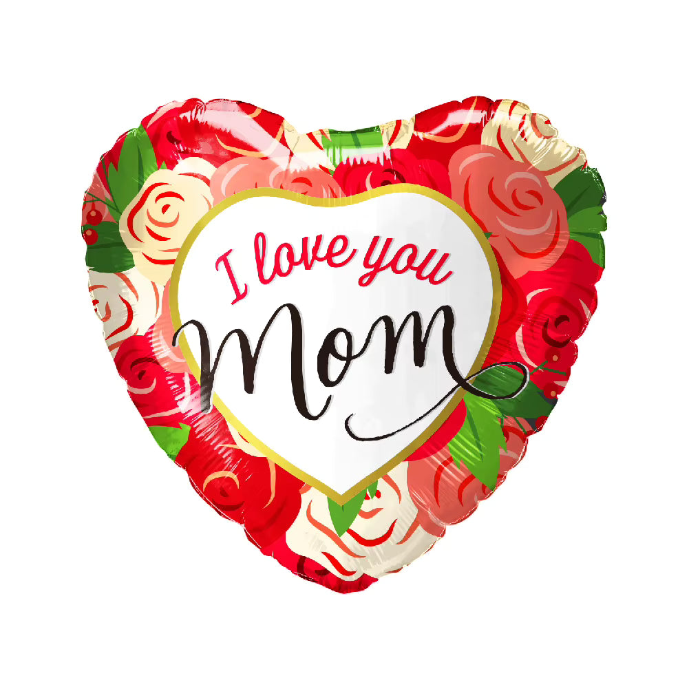 'I love you mum' Red Heart Balloon