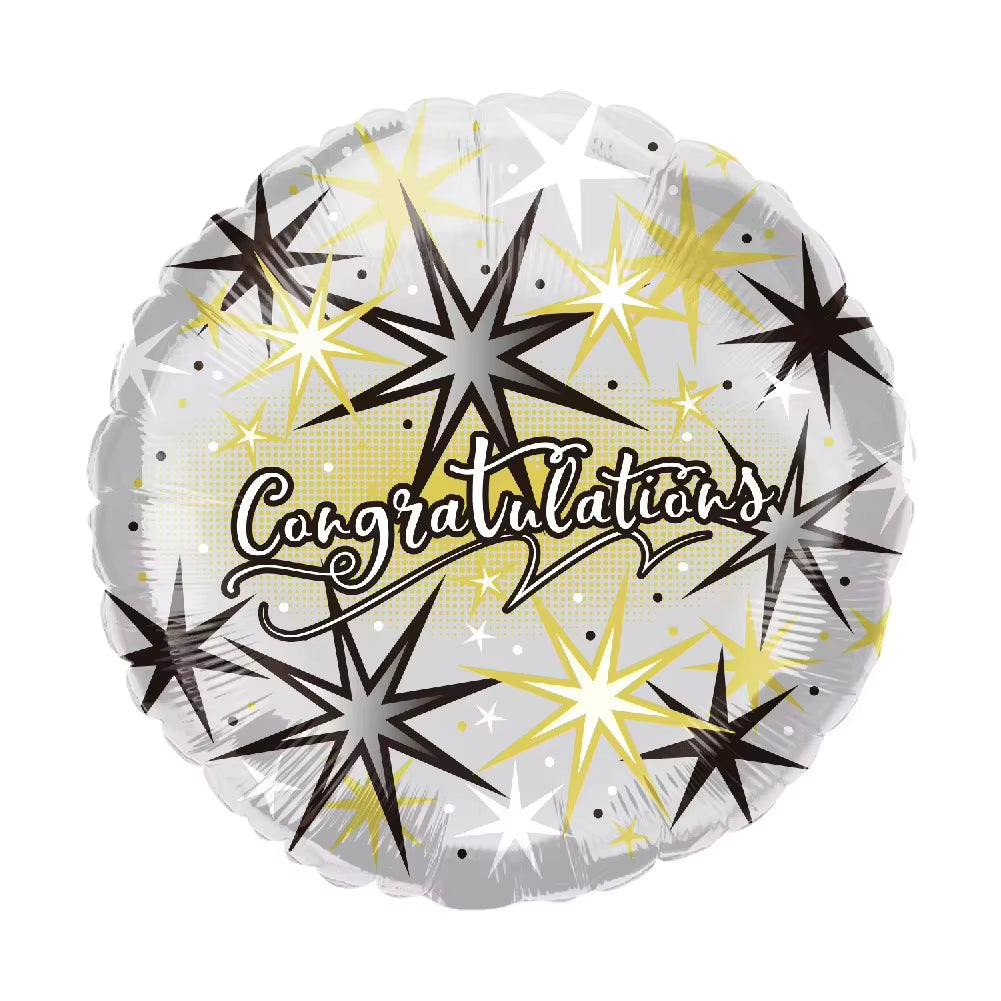 'Congratulations' Grey Star Balloon
