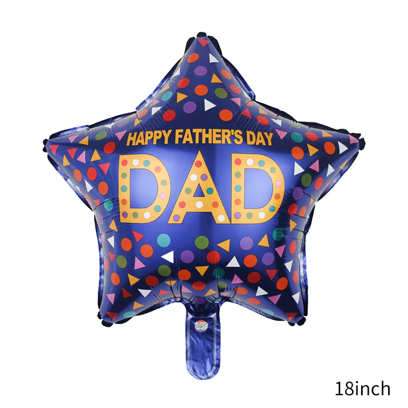 'Happy Father's Day' Blue Star Balloon