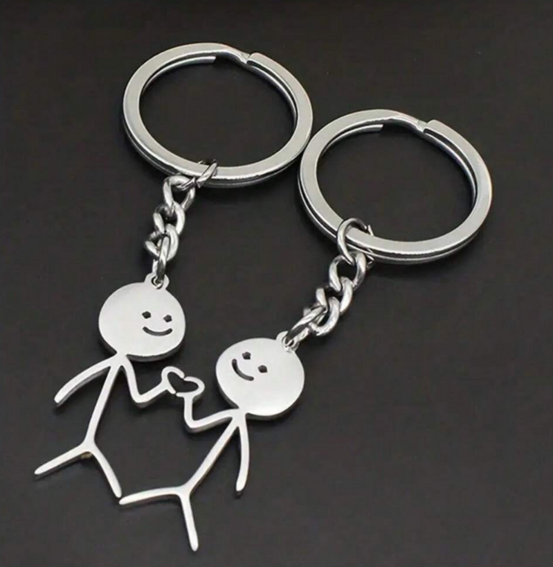 Couple Heart Keychain