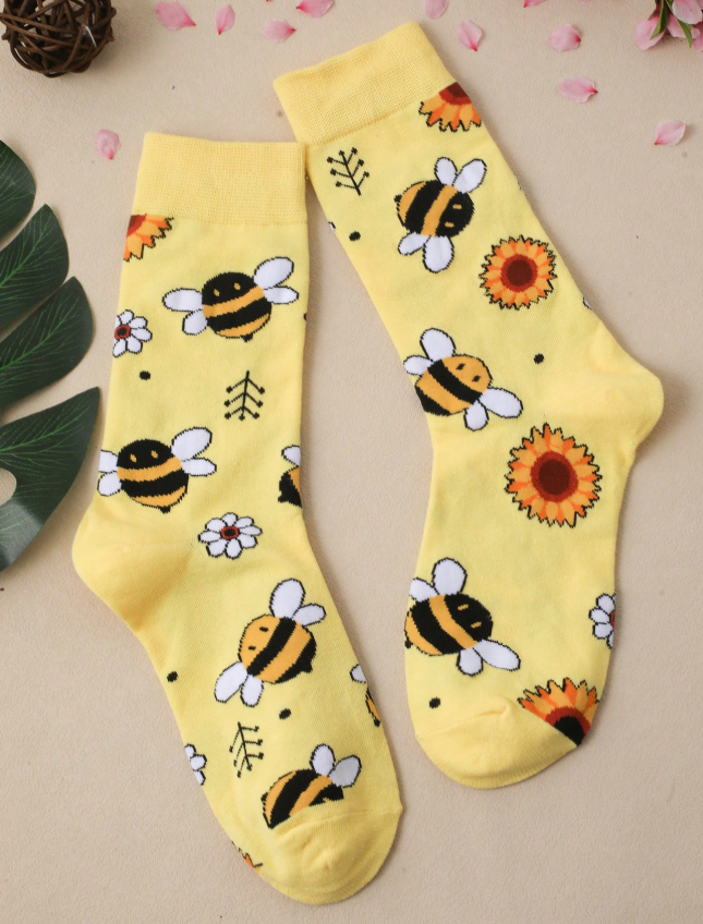 Sunflower & Bee Socks