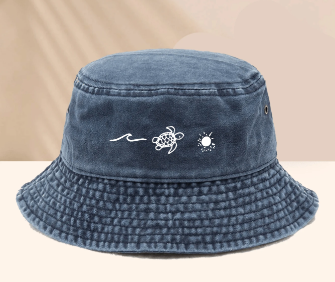 Sea Life Bucket Hat Navy Blue