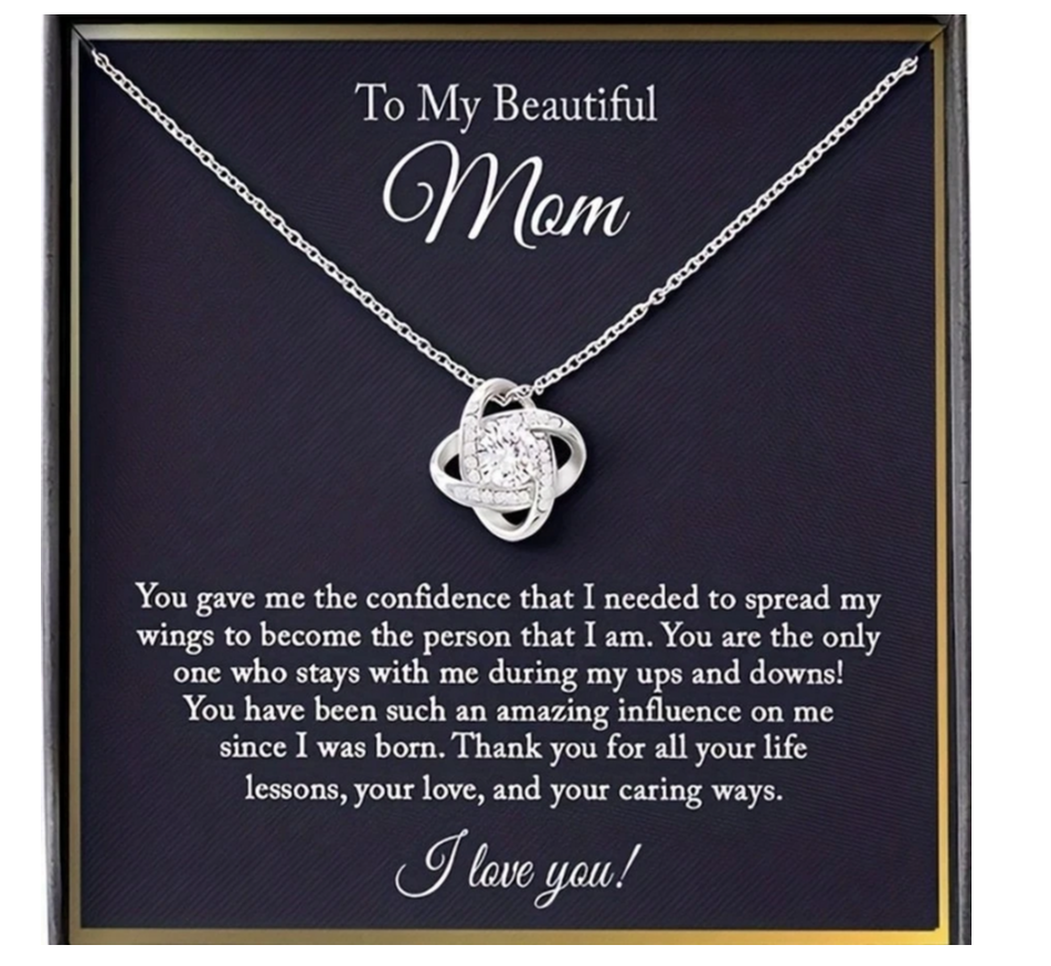 'To my beautiful mum' Knot Necklace