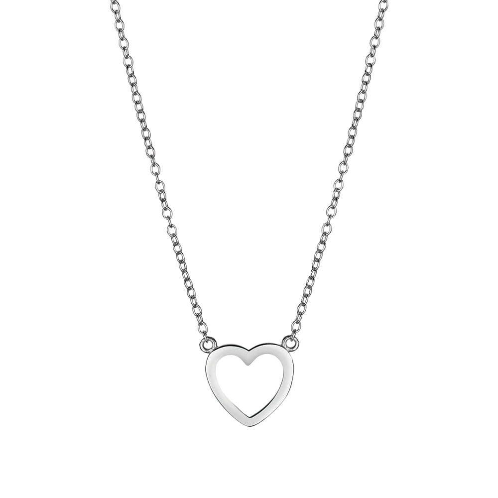 Silver Open heart necklace