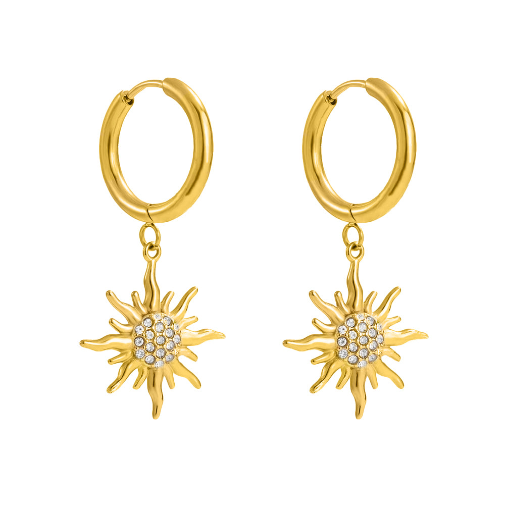 Stainless steel gold plated Sunflower