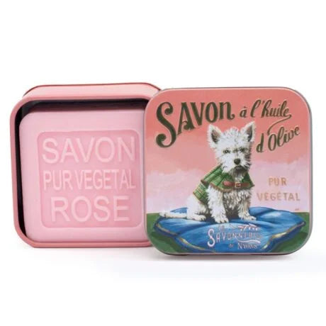 Westie Metal Tin & Rose Soap (100g)